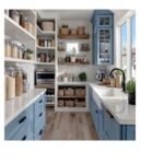 organized pantry with clear storage containers and shelves