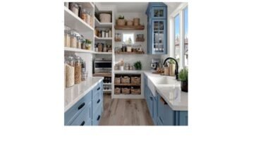 organized pantry with clear storage containers and shelves